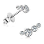 Isaure Four Stone Bezel Climber Studs in sterling silver, view 3