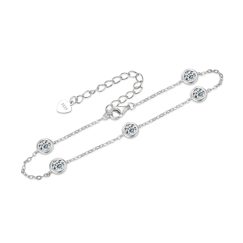 Sandrine Bezel Station Bracelet in sterling silver, view 3