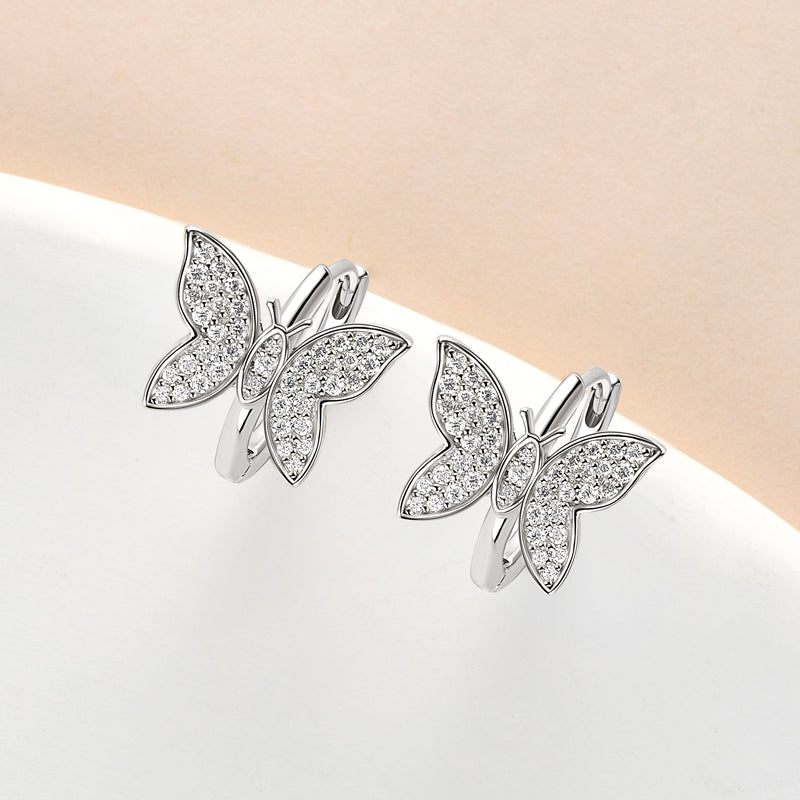 Noelle Butterfly Pave Huggies view 5