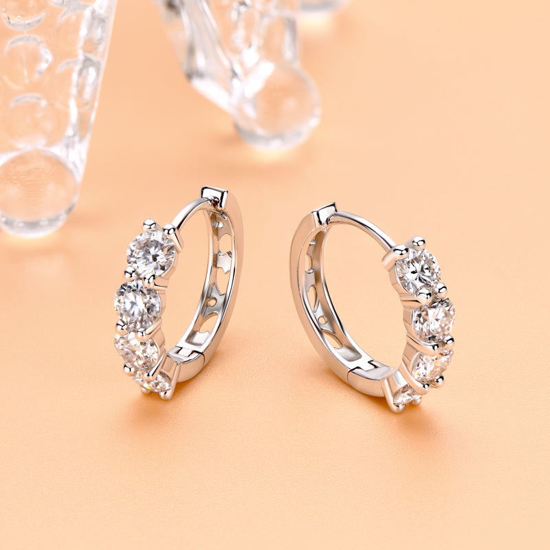 Laure Five Stone Hoops view 2