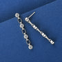 Pascale Bezel Link Drop Earrings in sterling silver, view 7