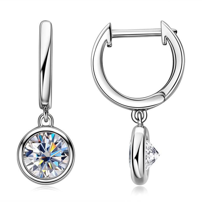 Solene Drop Huggies in sterling silver