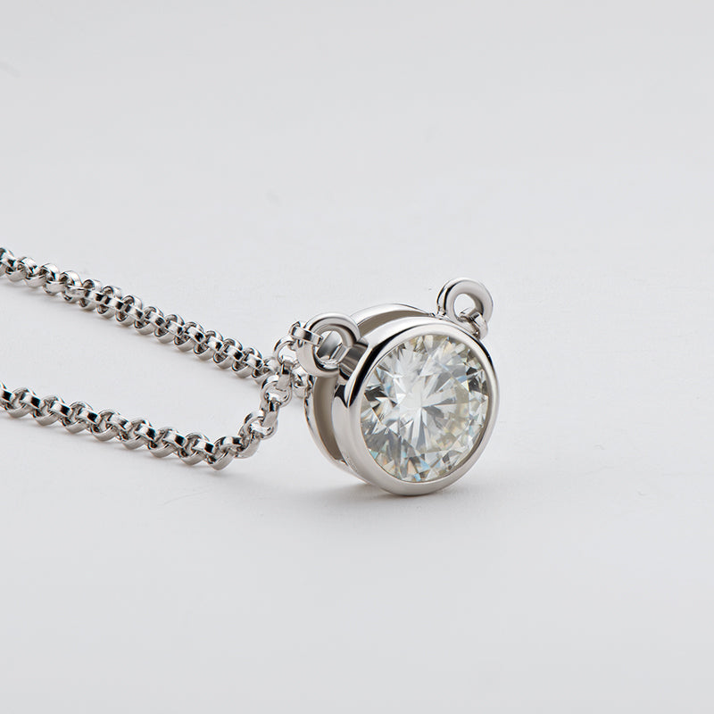 Clotilde Bezel Solitaire Necklace view 6