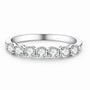 Adeline seven stone moissanite half eternity band in sterling silver