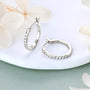 Daphne Pave Hoops in sterling silver, view 4