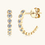 Genevieve Bezel Half Hoops in gold plated view 3