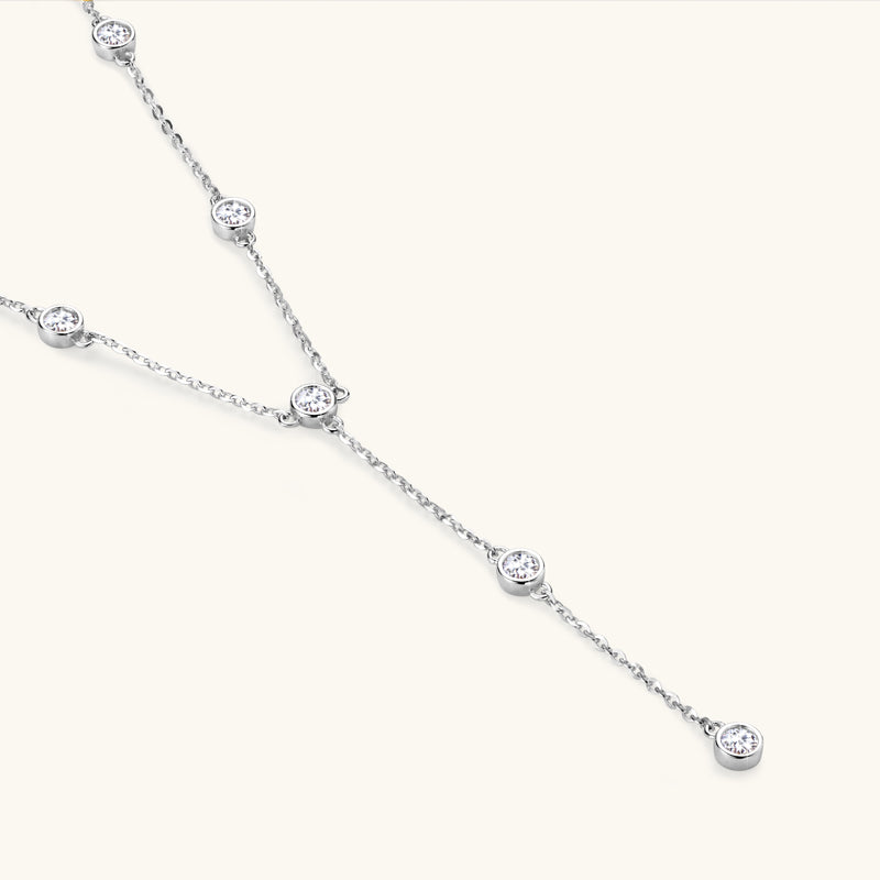 Lumiere Bezel Y Necklace in sterling silver