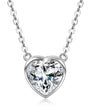 Cecile heart cut moissanite bezel necklace in sterling silver