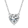 Cecile heart cut moissanite bezel necklace in sterling silver