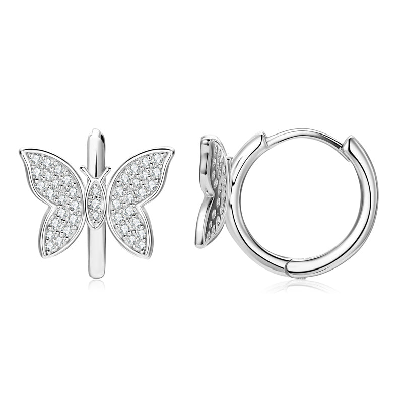 Noelle Butterfly Pave Huggies view 3