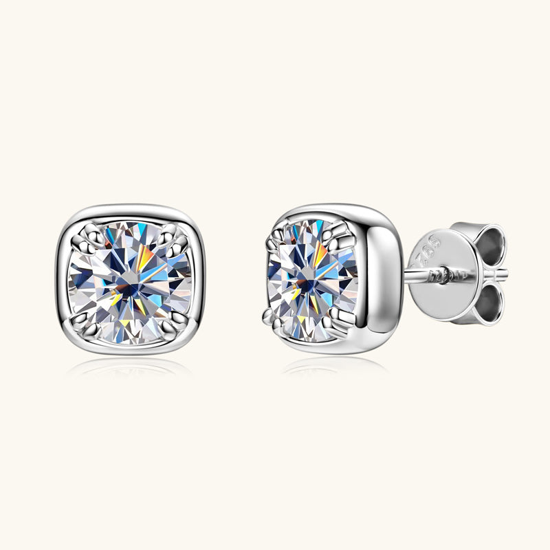 Maelle Cushion Bezel Studs view 4