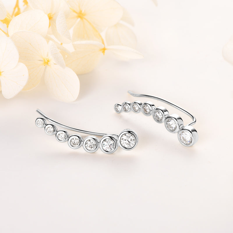Yolande Graduated Bezel Climbers in sterling silver, view 7