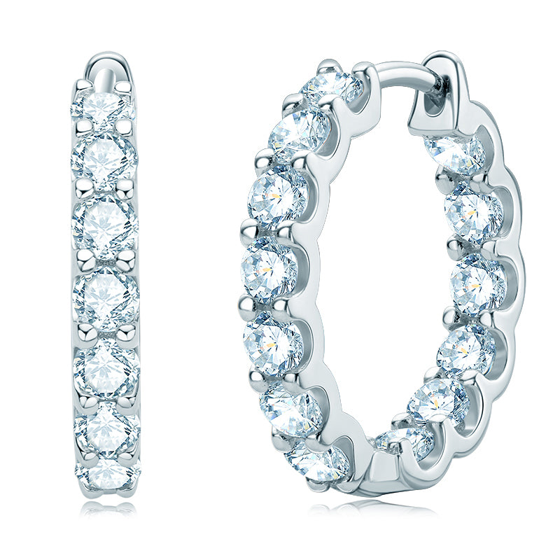 Gaelle inside out moissanite hoops in sterling silver