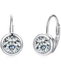 Raphaelle bezel moissanite leverback earrings in sterling silver