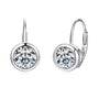 Raphaelle bezel moissanite leverback earrings in sterling silver