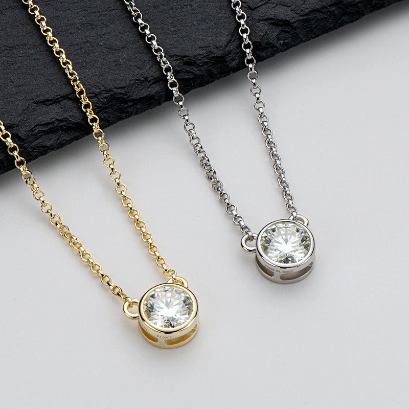 Clotilde Bezel Solitaire Necklace view 7