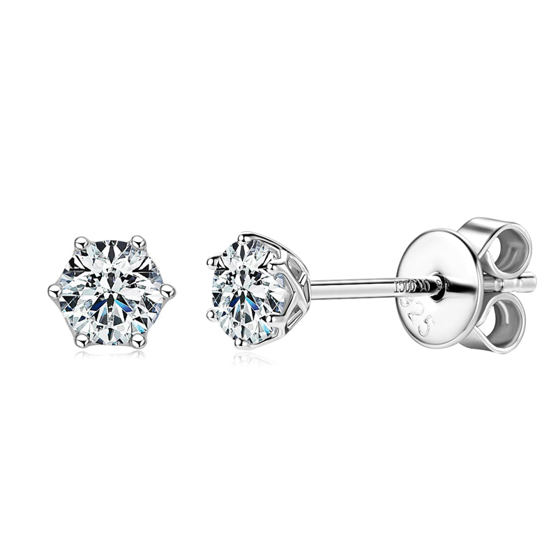 Rosalie Six Prong Studs in sterling silver