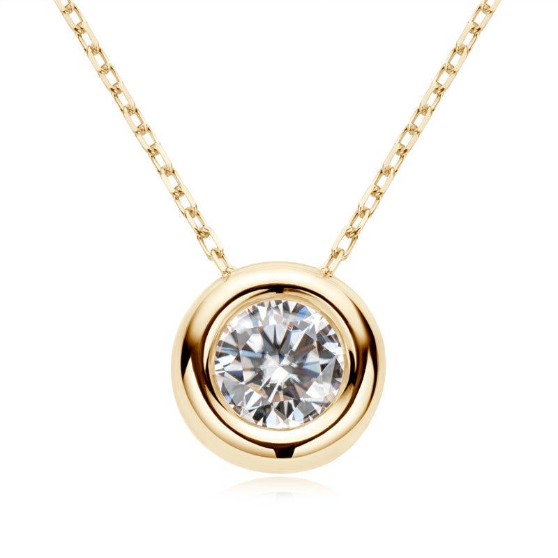 Cosette Bezel Slider Pendant in gold plated view 5