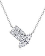 Victoire toi et moi moissanite pendant in sterling silver