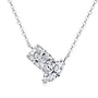 Victoire toi et moi moissanite pendant in sterling silver