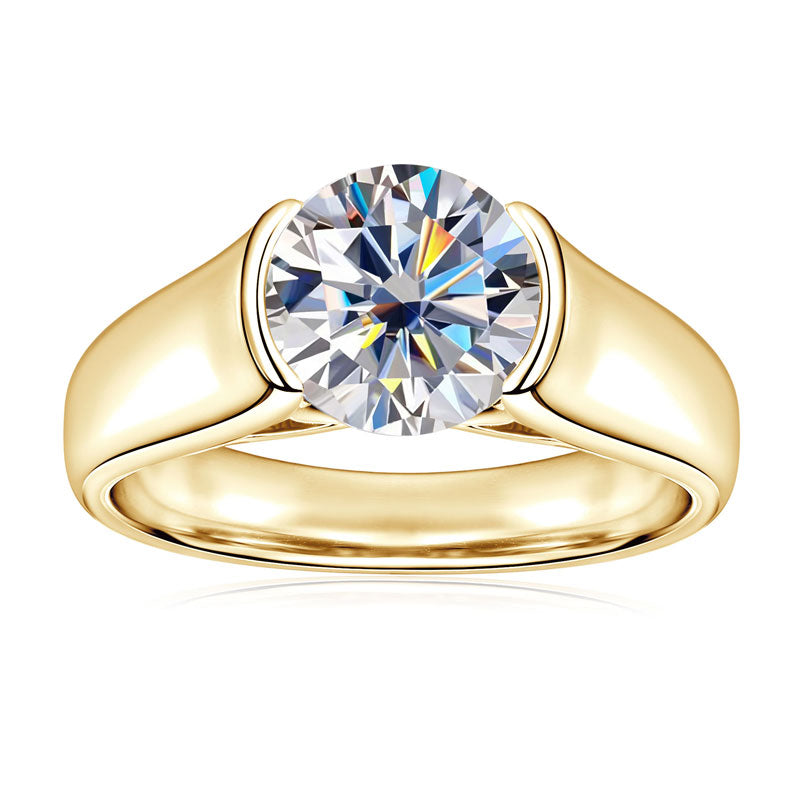 Constance Half Bezel Solitaire Ring in gold plated view 4