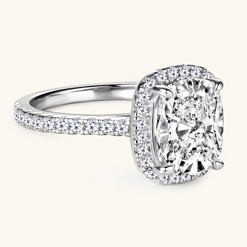 Eugenie Cushion Halo Ring view 5