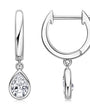 Sidonie pear drop moissanite huggies in sterling silver