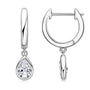 Sidonie pear drop moissanite huggies in sterling silver