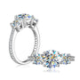 Bernadette Three Stone Pave Ring view 2