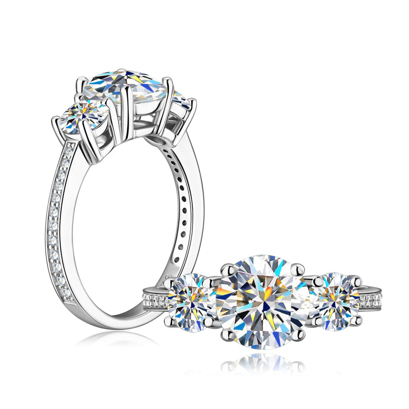 Bernadette Three Stone Pave Ring view 2