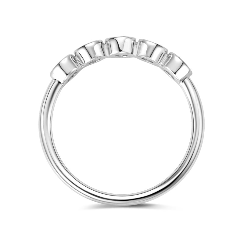 Seraphina Five Stone Bezel Ring in sterling silver