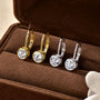 Raphaelle Bezel Leverback Earrings in sterling silver and gold plate, view 6