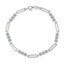 Alicia Paperclip moissanite bracelet in sterling silver