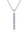 Blanche seven stone moissanite drop necklace in sterling silver