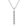 Blanche seven stone moissanite drop necklace in sterling silver