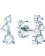Oriane three stone moissanite climber studs in sterling silver