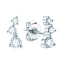 Oriane three stone moissanite climber studs in sterling silver