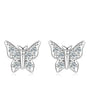 Nadine pave moissanite butterfly studs in sterling silver