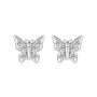 Nadine pave moissanite butterfly studs in sterling silver