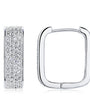 Honorine pave moissanite rectangle hoops in sterling silver