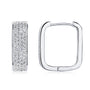 Honorine pave moissanite rectangle hoops in sterling silver