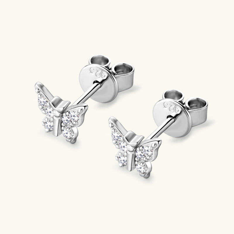 Nadine Pave Butterfly Studs view 6