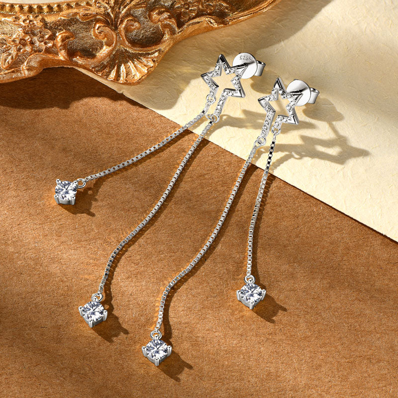 Rosine Star Chain Drop Earrings view 5