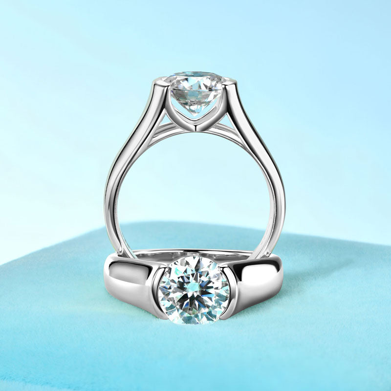 Constance Half Bezel Solitaire Ring view 7
