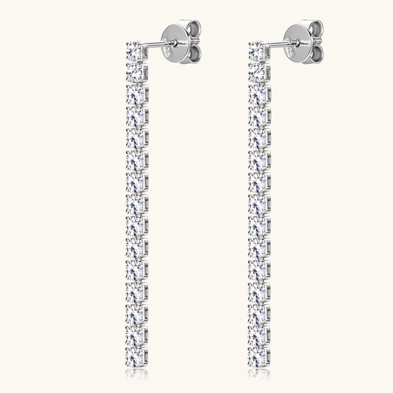 Simone Tennis Drop Earrings in sterling silver, view 3