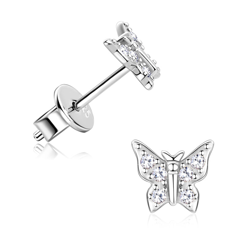 Nadine Pave Butterfly Studs view 4