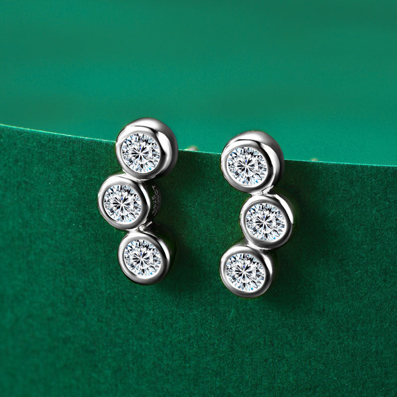 Leontine Bezel Trio Climber Studs view 5