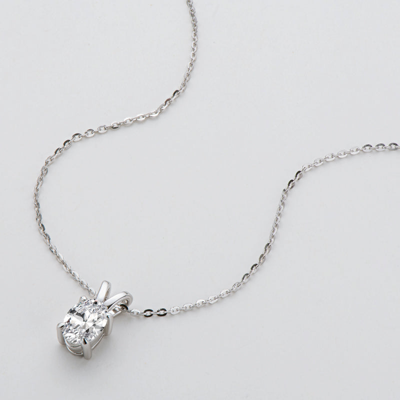 Oceane Oval Solitaire Pendant view 6