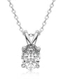 Oceane oval moissanite solitaire pendant in sterling silver