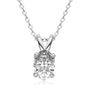 Oceane oval moissanite solitaire pendant in sterling silver